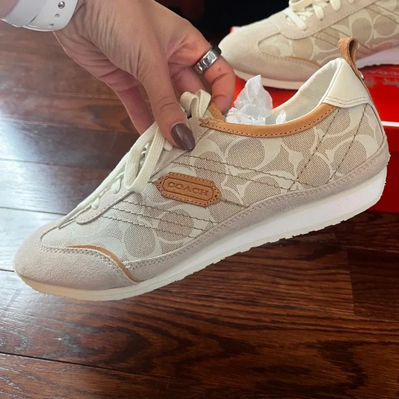 NWT COACH Women’s Tan & Brown Tennis Shoes Size 10 - Picture 6 of 11